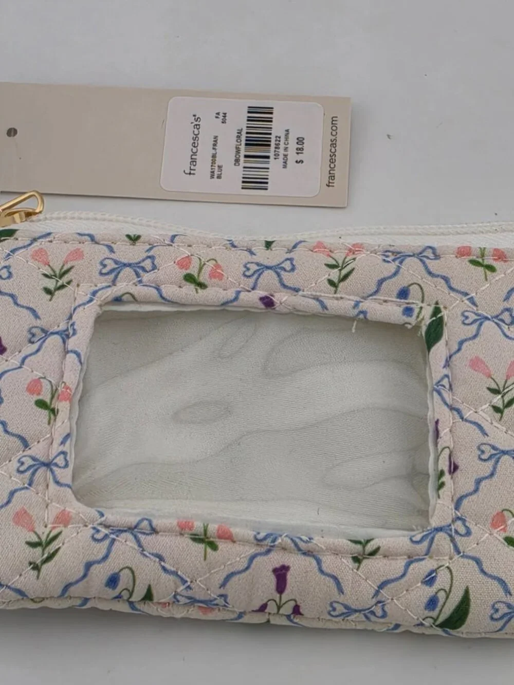 Francesca;s Serena Bow Floral Quilt Card Case